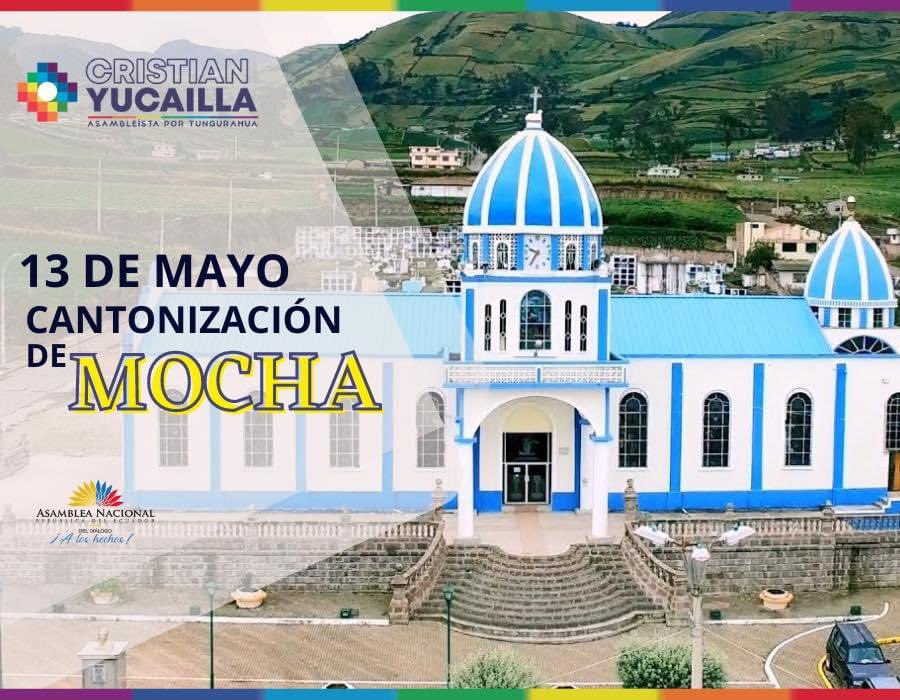 Queridos habitantes de Mocha, en este trigésimo séptimo aniversario de nuestra querida cantonización, celebro con alegría el progreso y la unidad de nuestra comunidad. Reafirmo mi compromiso de trabajar por el desarrollo de ustedes!
 #Yucaillajuntoalpueblo