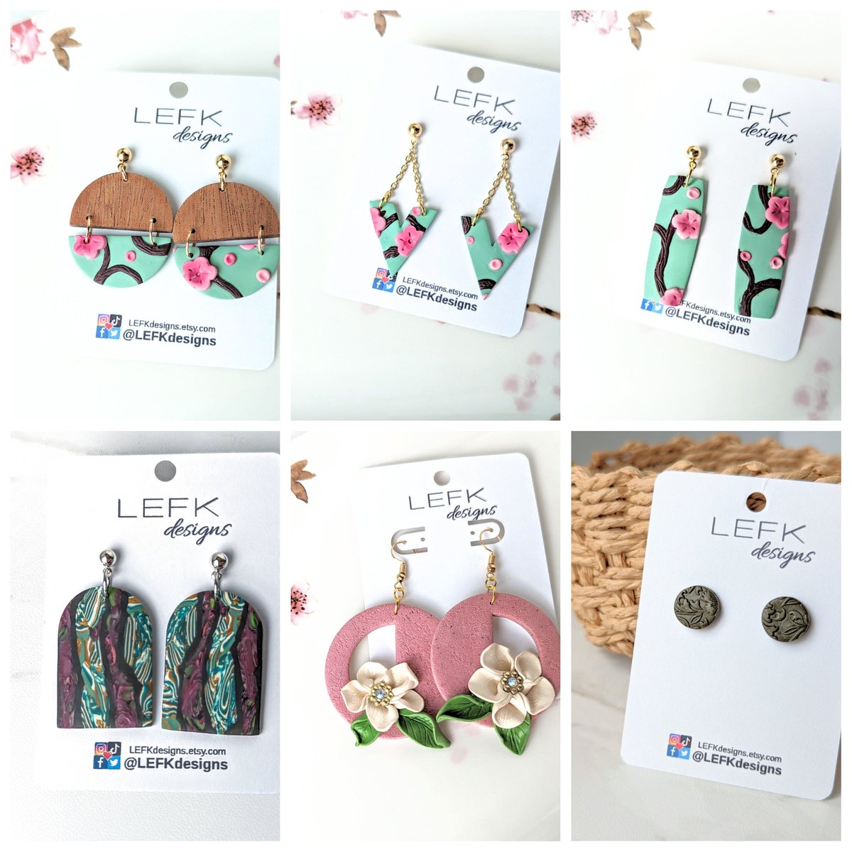 LEFKDesigns's tweet photo. Shop is now live!! Here's what we've got so far with more on the way

#floralearrings #statementearrings #artsyearrings #jewelrydesigns #polymerclayearrings #polymerclayartist #handmadejewelry #queerbusiness #disabledbusinessowner #txsmallbusiness #handmadewithlove https://t.co/y5YCGqv7pg