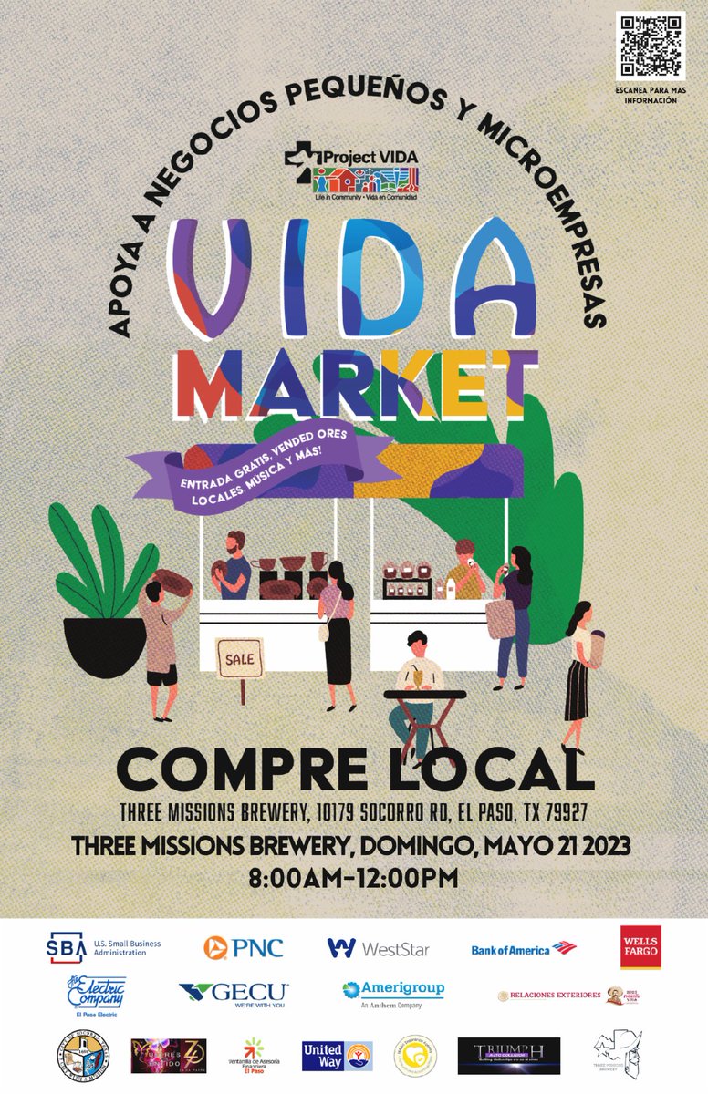 ConsulmexElPaso's tweet photo. Promover este tipo de iniciativas de nuestros aliados, en beneficio de los emprendedores, pequeñas y medianas empresas locales, es de suma importancia.
🗓 Domingo 21 de mayo
⏰ 8 am a 12 pm
📍 Three Missions Brewery
Entrada Gratuita
#CompraLocal #VAF #VidaMarket #ProjectVida https://t.co/EBclKlxS45
