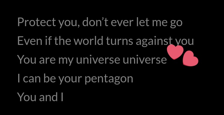The fandom name "Universe" was chosen by unis themselves through a poll

The options were:
-Universe (62%)
-Yeorhana / Elleven (15%)
-Pentagram (21%)

Some fans already used the fandom name before it became official. The name is inspired from the lyrics in PENTAGON