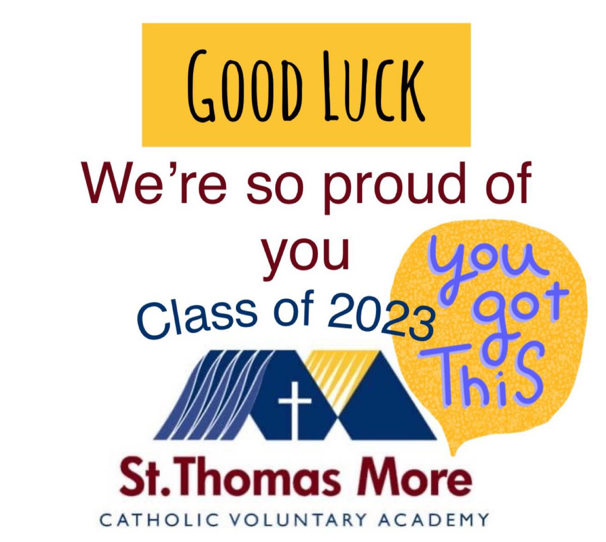 𝗠𝗲𝘀𝘀𝗮𝗴𝗲 𝘁𝗼 𝗬𝗲𝗮𝗿 𝟭𝟭:

We’d like to wish you the very best of luck going into your main GCSE exams tomorrow.

#Classof2023 #ASPIRE #BeMore #Yourtimetoshine