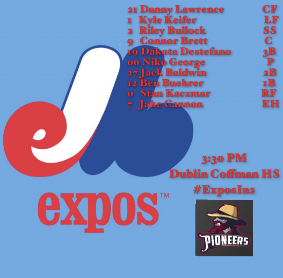 expos_in_2's tweet photo. Happy Mother’s Day!!!
***** Game is at Whitehall HS, I don’t feel like editing the graphic.

Expos take on the Pioneers today at 3:30 for one 9 inning game. #ExposIn2 https://t.co/zfpfb6Ryus