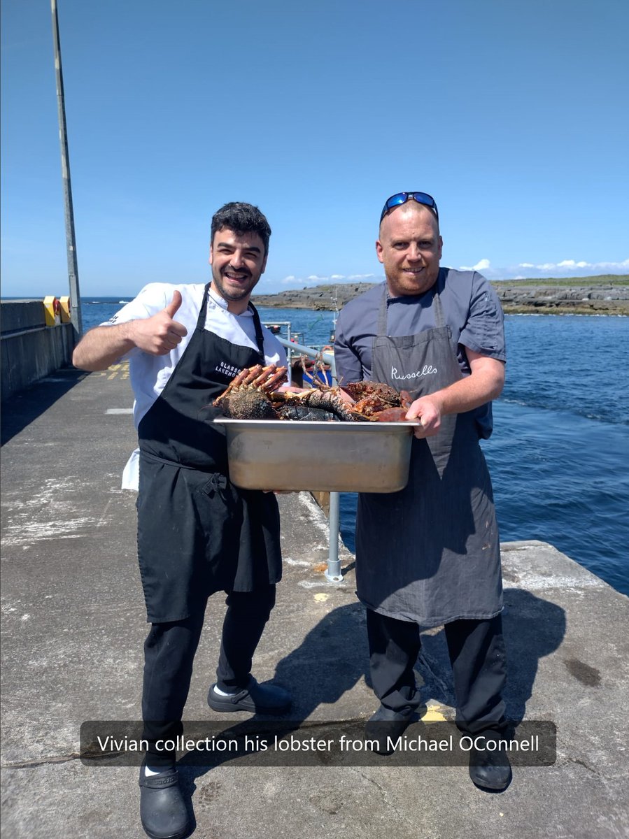 A couple of local chefs, collecting a couple of local lobsters from a couple of local fishermen here in #Doolin.  #seatotable @IloveDoolin @thefishyskipper