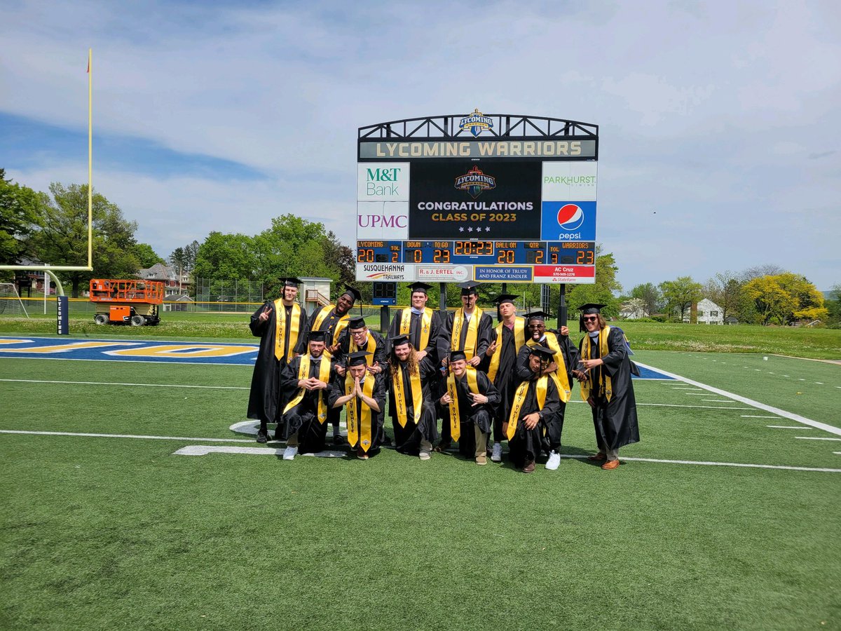 WarriorsFBall's tweet photo. It was great watching the Class of ‘23 graduate yesterday. We are proud of these guys! https://t.co/pNezC73KpJ