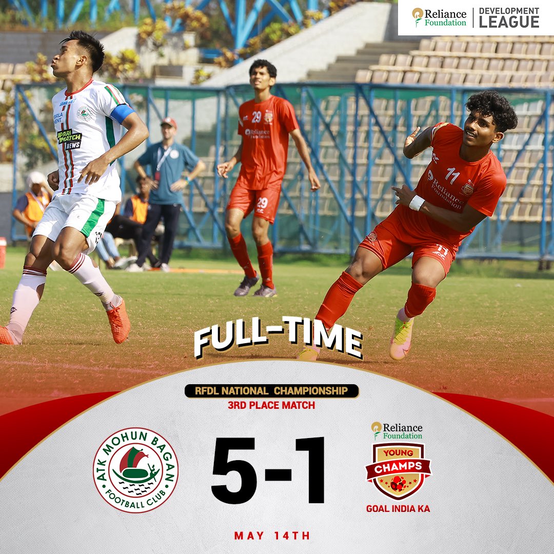 A very tough day at the office as the #YoungChamps were humbled 5-1 by a strong @atkmohunbaganfc side. 

We now gather ourselves and prepare for the @premierleague #NextGenCup.

#RFYC | #WeCare | #YoungChamps | #RFDL | #RFDLNationalChampionship | @rfyouthsports @PLforIndia