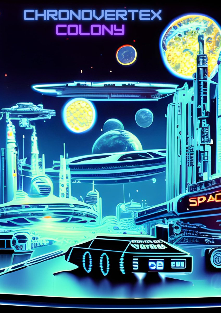 lostfuturenost's tweet photo. Chronovertex Colony, a whimsical space station with brilliant scientists to free-spirited artists, a community that thrives amidst the wonders of the cosmos. But beware the dangers lurking in the stars #ChronovertexColony #SpaceStation #AIart #I #CosmicAdventure #retrofuturism https://t.co/9xOIWlulkr