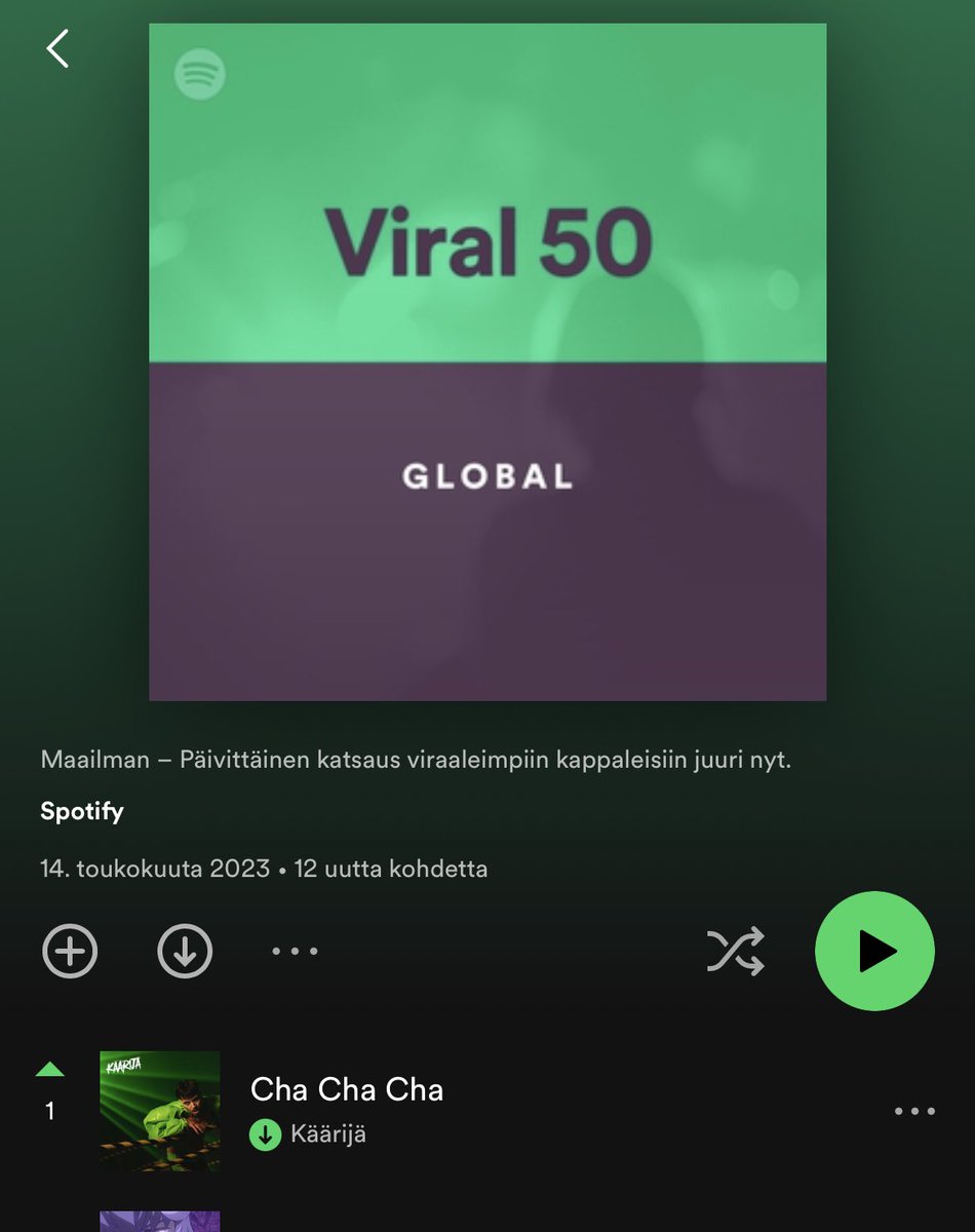 Se on siinä.

Käärijä maailman viraalilistan ykkönen.
