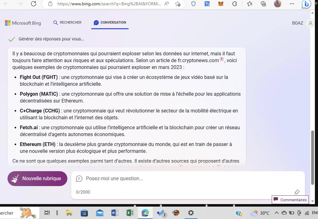 boaz_ottro's tweet photo. Une idée de cryptomonnaie qui pourrait exploser selon l’algorithme d’intelligence artificielle de bing.

$C+CHARGE  @C_Charge_Token  a un potentiel énorme . https://t.co/SvJtsaJDha