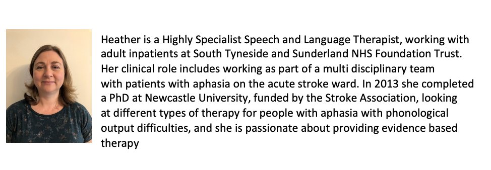 BasAphasia's tweet photo. The last but by no means least reason to attend #BASRUM23 we will also have the fabulous Dr. Heather Waldron @HeatherWaldron8 speaking with us about her work in the #acute setting working with people with #global #aphasia . https://t.co/ODFguZ0aMs