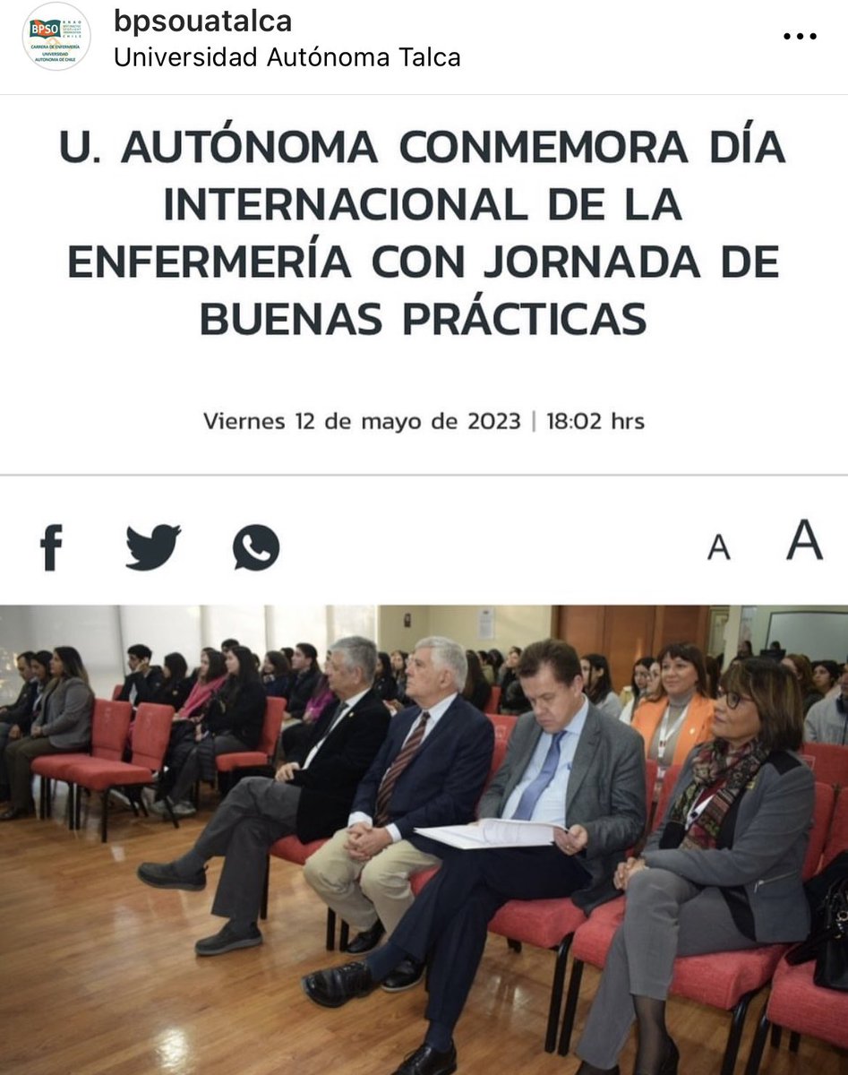 BpsoUa's tweet photo. Fotos de la Celebración día de la Enfermería en la escuela de enfermería de la Universidad Autónoma de Chile, sede Talca. “Visibilizando la calidad de los cuidados con la guía de las buenas prácticas de la RNAO”
#Bestpracticeguidelines #Evidencebasednursing #nurse #Nursing https://t.co/m63K5S4MTp