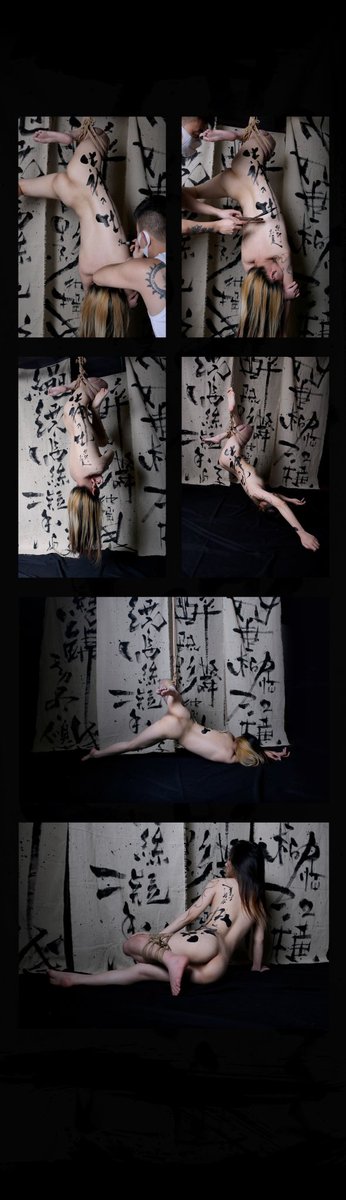 《字里行间》-1

Model：表妹
​Rigger&amp;photographer：Mosaic cat猫猫
​Calligrapher：野夫
​Location：Solocord https://t.co/EyXyBY70R4