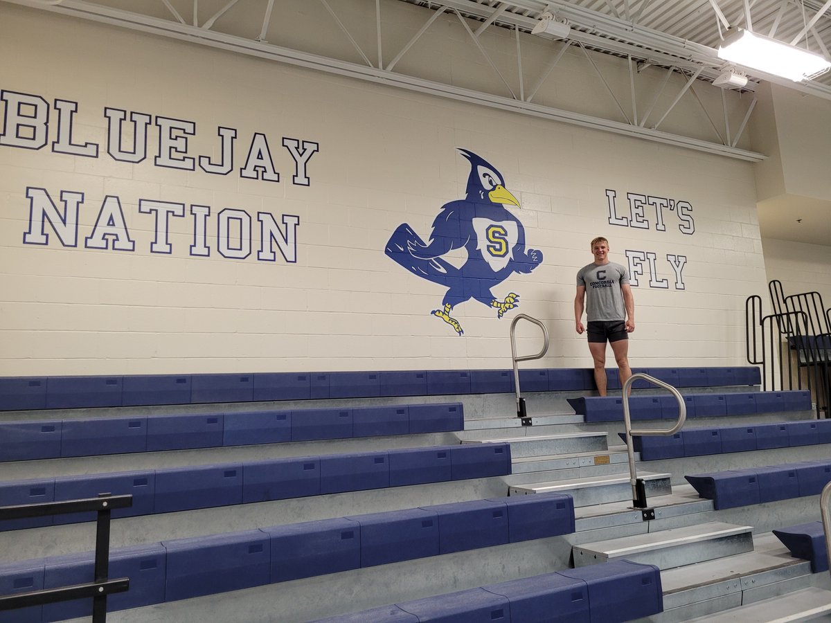 SewardBlueJays's tweet photo. A final stamp of approval for the new logo in the main gym! #sewardjays https://t.co/A44TXvWe63
