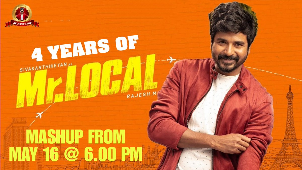 SKFC_Kerala's tweet image. 4 Years Of #MrLocal Mashup From May 16 @ 6.00 PM Stay Tuned.... 💥

#4YearsOfMrLocal @Siva_Kartikeyan
#Nayanthara #MRajesh @hiphoptamizha @StudioGreen2