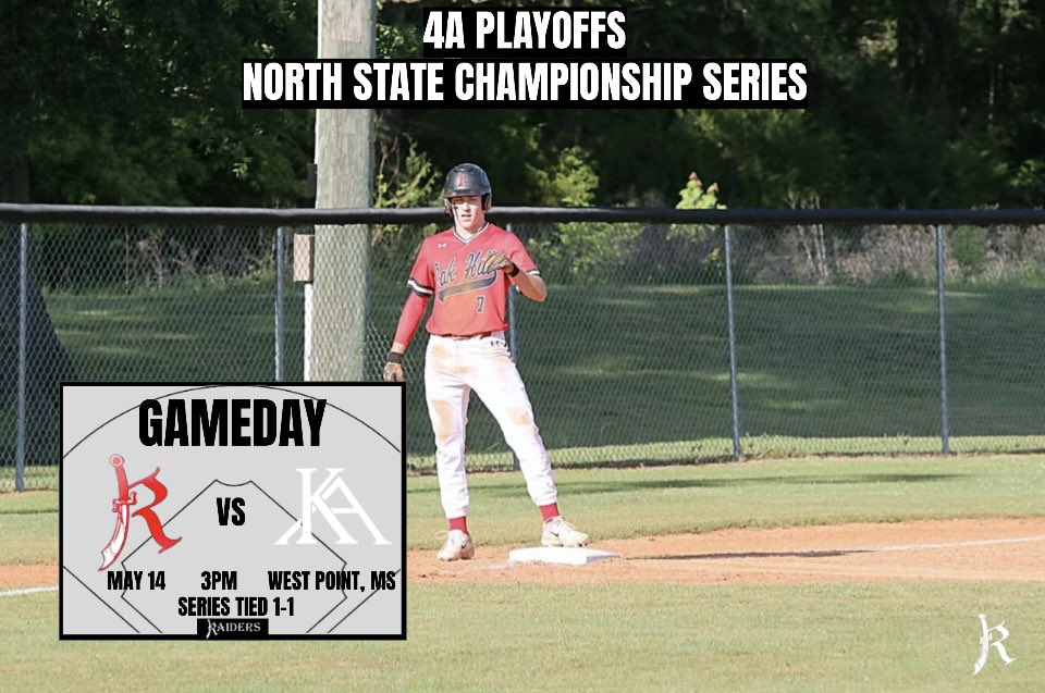 OHA_RaidersBSB's tweet photo. 🚨GAMEDAY🚨

The Raiders take on Kirk today at HOME for the NORTH STATE CHAMPIONSHIP GAME!

It’s win or go home, and the boys are ready!

Winner moves to State Championship Series!

Pack it out! Right Field Lounge will be OPEN! 

Be There &amp; Be Loud!

#RaiderBSB #HumbleAndHungry https://t.co/A29ZTUIjwP