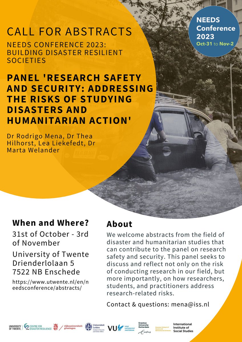 rodmenaf's tweet photo. Researching disasters &amp; humanitarian action can be challenging. Join us in our panel on "Research Safety, Security and Ethics" in the coming @Needs_conf
w/ @hilhorst_thea, @LeaLiekefedt
&amp; Marta Welander
More information below 👇👇👇
#Fieldwork #SafeResearch #Ethics #NEEDS2023 https://t.co/8mKVkA9gNM