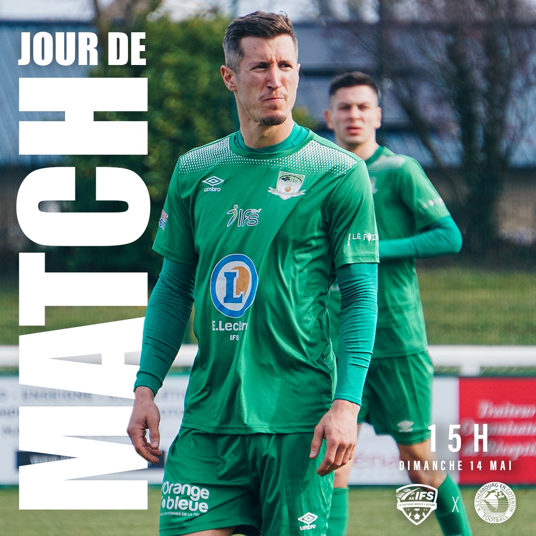 #RDV cet après-midi à 15h pour l’avant-dernier match à domicile de la saison ! Venez encourager nos verts (8ème) qui jouent un match très important face à l'AS Cherbourg (10ème) 

À cette occasion, nous ouvrons la buvette !

#LiveInsta