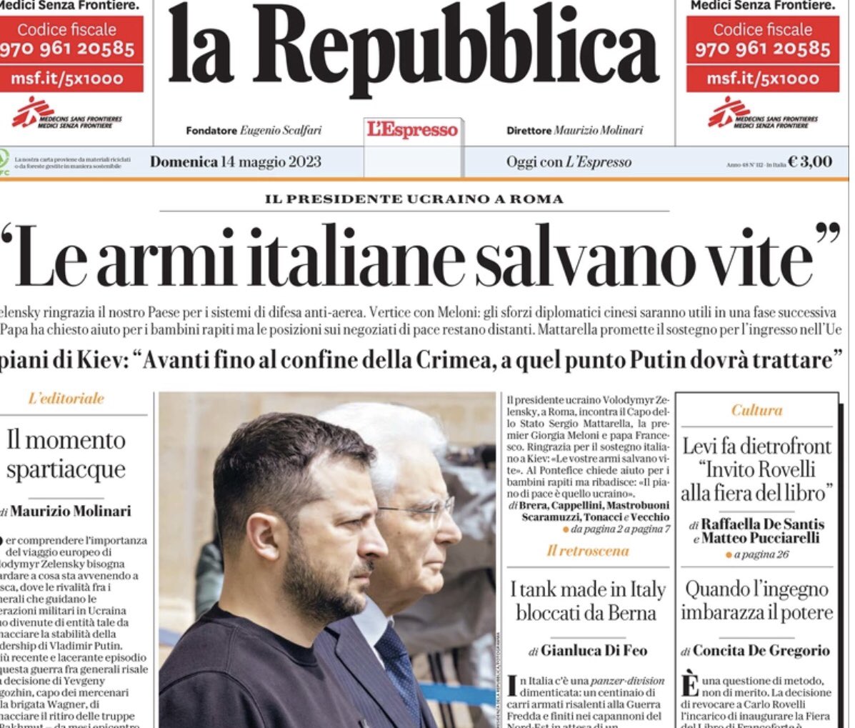 CathVoicesITA's tweet photo. “Armi salvavita”
Orwell era un dilettante…

#14Maggio #Zelensky https://t.co/9d1PSDEJYO