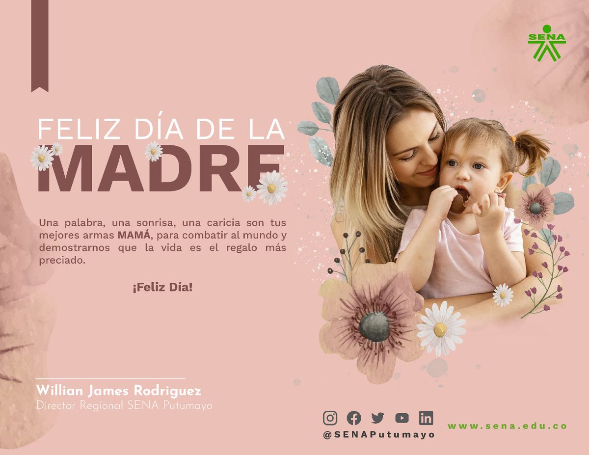 SENAPutumayo's tweet photo. 🌺👩🏻‍🍼🦸‍♀️ Una palabra, una sonrisa, una caricia son tus mejores armas #Mamá 💜 ¡ Feliz día de la Madre! https://t.co/UUE3d76dJc