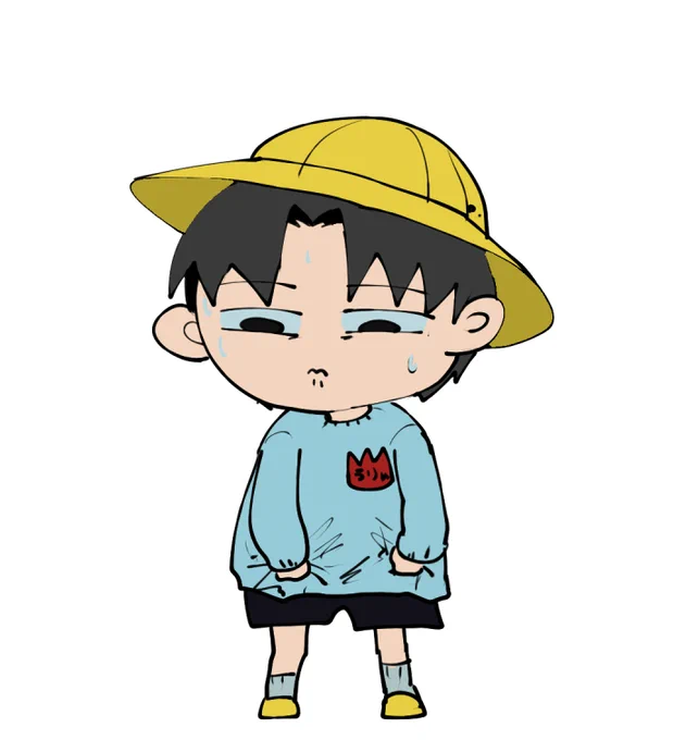 カフェじゃない普通に幼稚園生だったころの予想図的龍之介。 おねーちゃんに「先生に挨拶して!」って言ってもらってるのにしない。