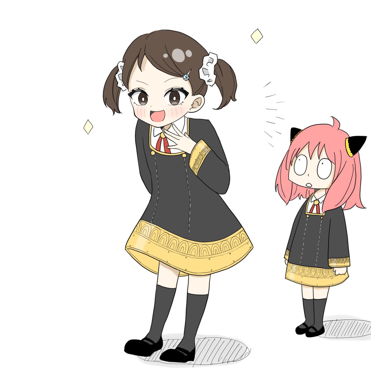 らくがきベッキー（を見つめるアーニャ）
#スパイファミリー #ベッキー #アーニャ #イラスト #らくがき