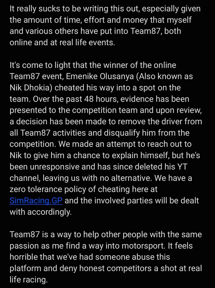 Regarding recent events...