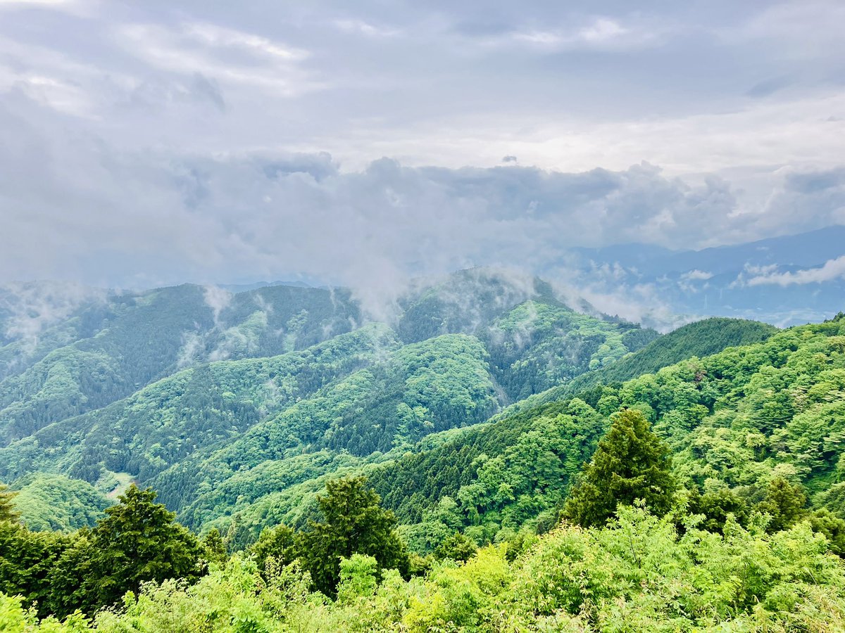 C1VBU8vnGcJvckw's tweet photo. 藤野駅から陣馬山、景信山、城山、高尾山と21kmを縦走してきました。
雨の登山最高！ https://t.co/X0M9QWhhum