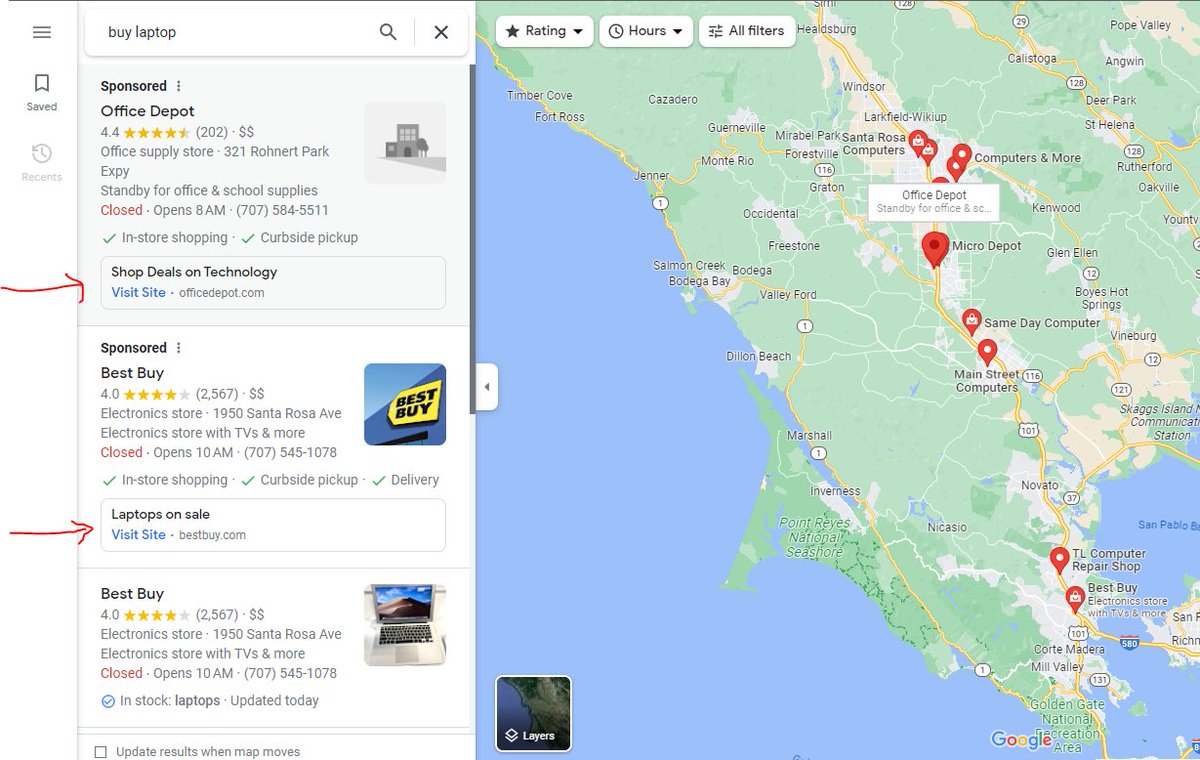 Barry Schwartz on Twitter "Google testing new Maps sponsored listing