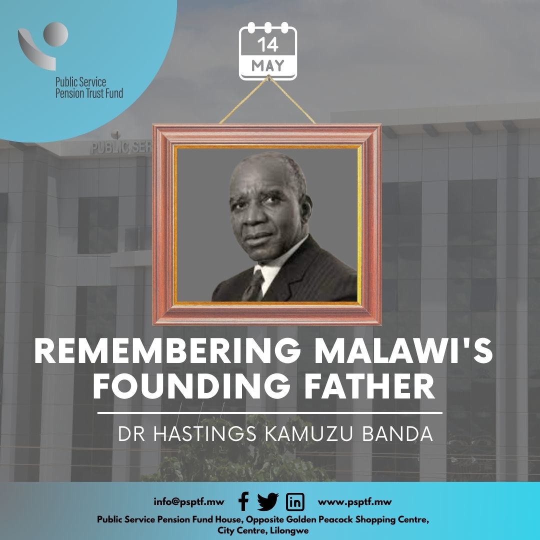 psptfmw's tweet photo. We join all Malawians in remembering and celebrating the legacy of Malawi's founding father, Dr Hastings Kamuzu Banda.
Happy Kamuzu Day to all!
#psptf #kamuzuday #malawipensions https://t.co/LCgFDYmBhZ