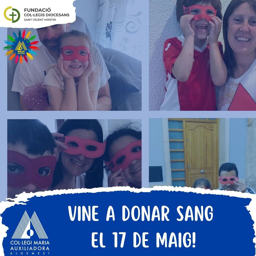 VINE A DONAR SANG EL PROPER DIMECRES 17 DE MAIG! 

Aquest dimecres vos esperem a l'escola.🏫
Els nostres superherois i superheroïnes estan treballant de valent aprenent moltes coses sobre la donació de sang i buscant donants. Vindràs a ajudar-los? ❣️

#donaciódesang 
#mauxnat…