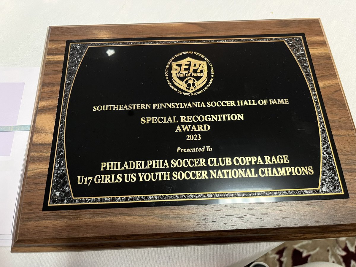 dege777's tweet photo. Thanks Southeastern Pennsylvania Soccer Association (Sepa) for honoring Coppa Rage last night at the annual banquet  @psccopparage https://t.co/lbbAF0Qi6Y
