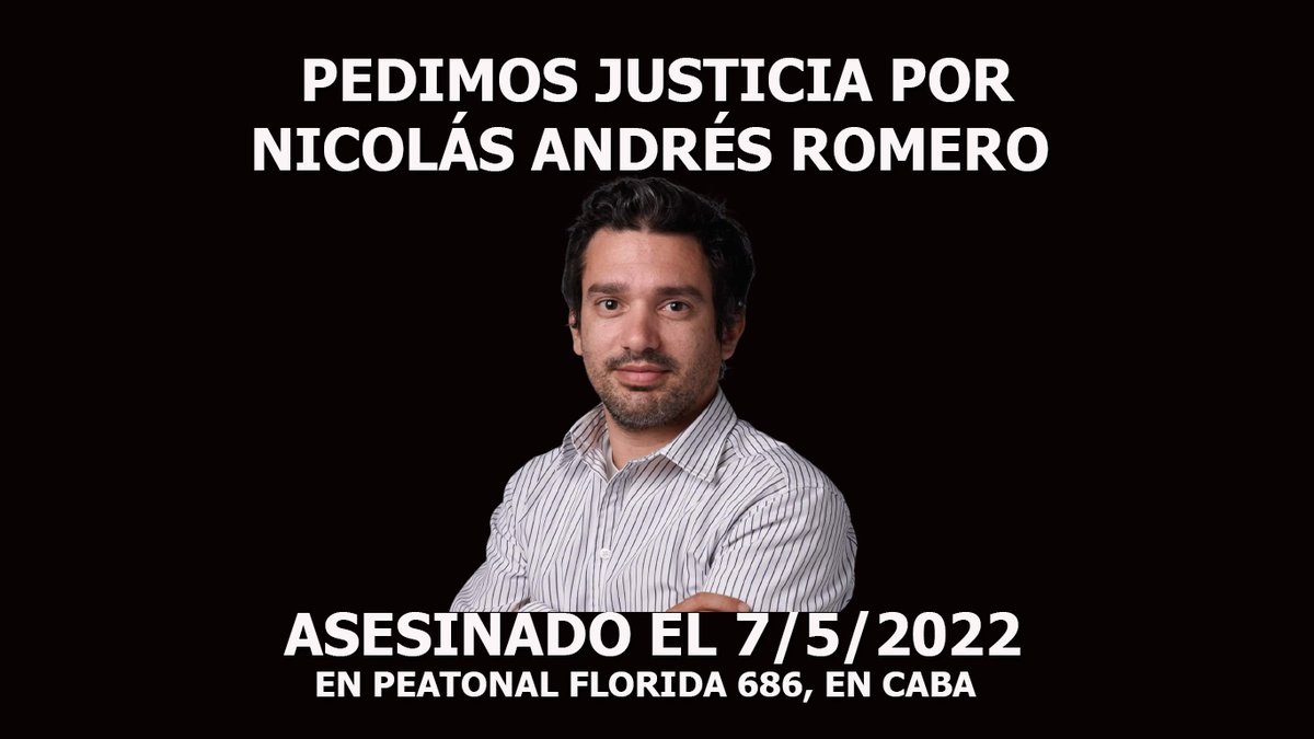 el 7 de mayo de 2022, Nico apareció muerto en su departamento de la peatonal Florida 686. No había signos de violencia ni nadie había escuchado nada. facebook.com/photo?fbid=735…