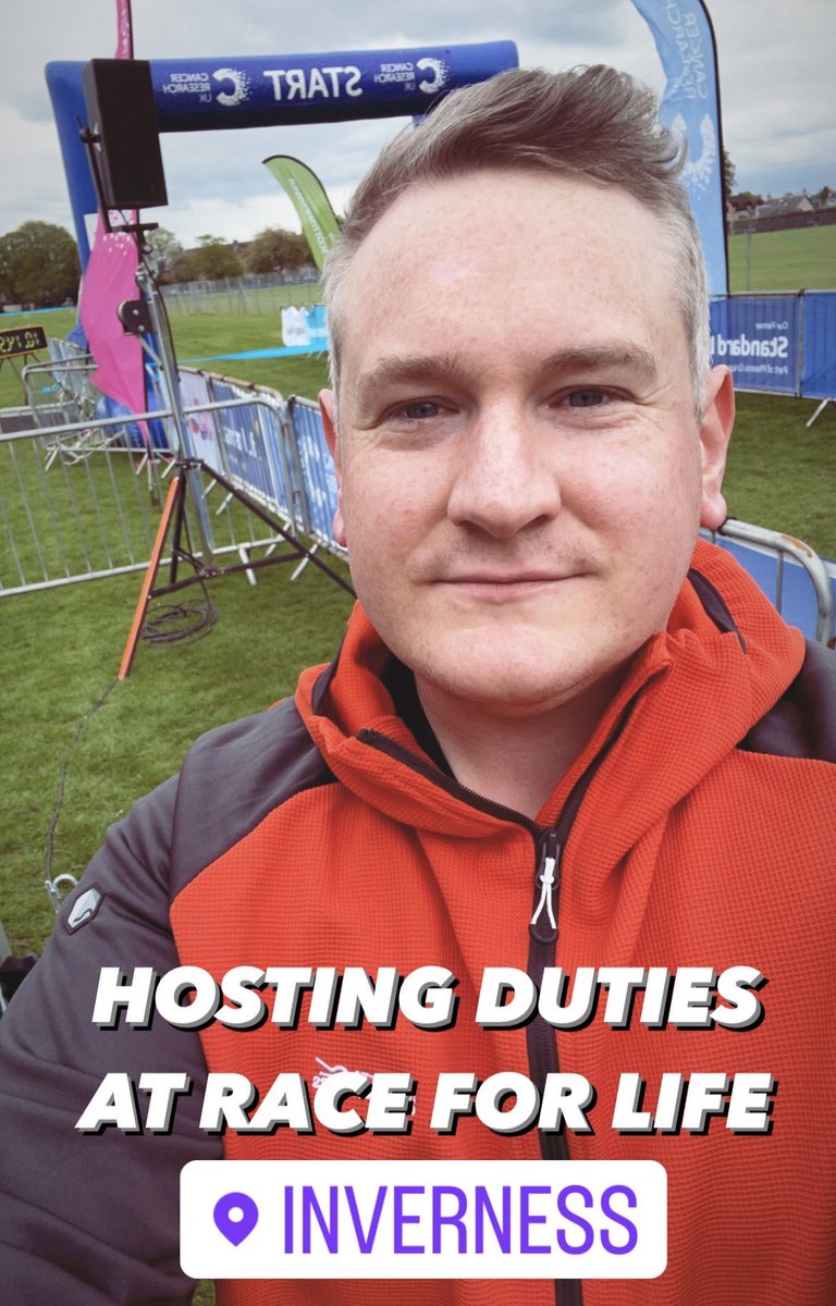 Hosting duties today at #RaceForLife in #Inverness