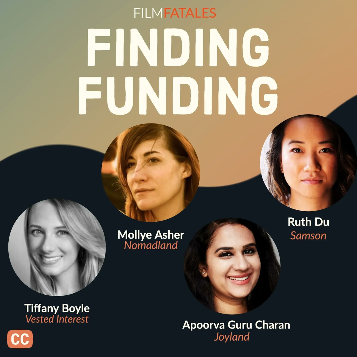 Join #FilmFatales on Fri May 19th 2pm PT for a #FilmFinancing webinar w/ Apoorva Guru Charan (Joyland), @MollyeAsher (Nomadland), Tiffany Boyle (Ramo Law) & @ruthie06 (Samson). RSVP: buff.ly/42urxxt 
@blackfilmspace @breakinglens @freethework @stowestorylabs @thegotham