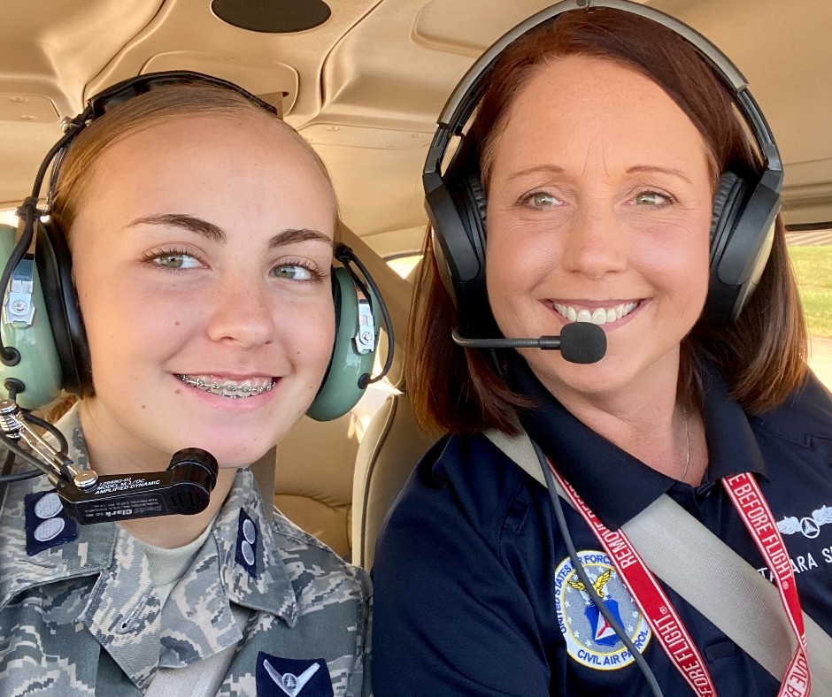 Happy Mother's Day! Many moms serve in #CivilAirPatrol alongside their children. Shown here are Capt Tamara Shannon and her daughter, C/1st Lt Chloe Shannon, from our Oklahoma Wing (@OKWGCAP). 

If you have a mother in CAP, reply with a shoutout. 🌼 #mothersday