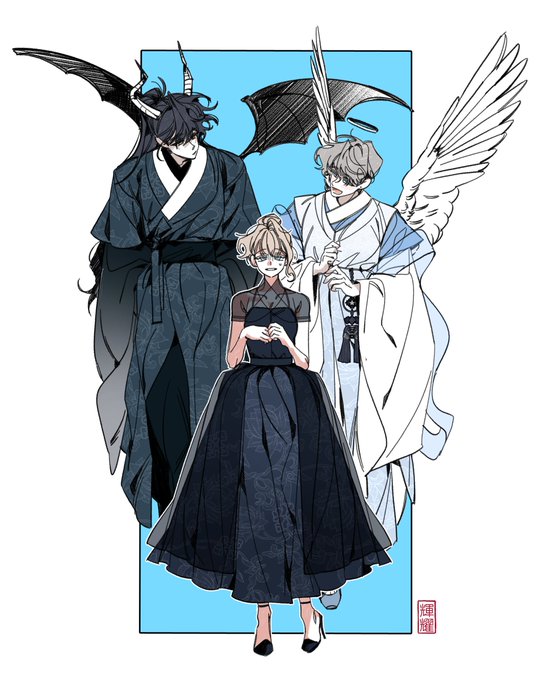 「天使と悪魔 長袖」のTwitter画像/イラスト(新着)