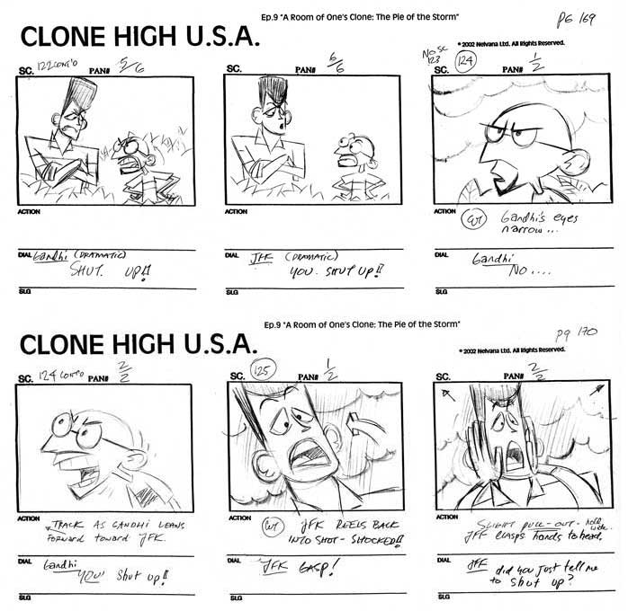 Storyboards for "A Room of One's Clone: The Pie of The Storm" by Arna Selznick  9 DAYS