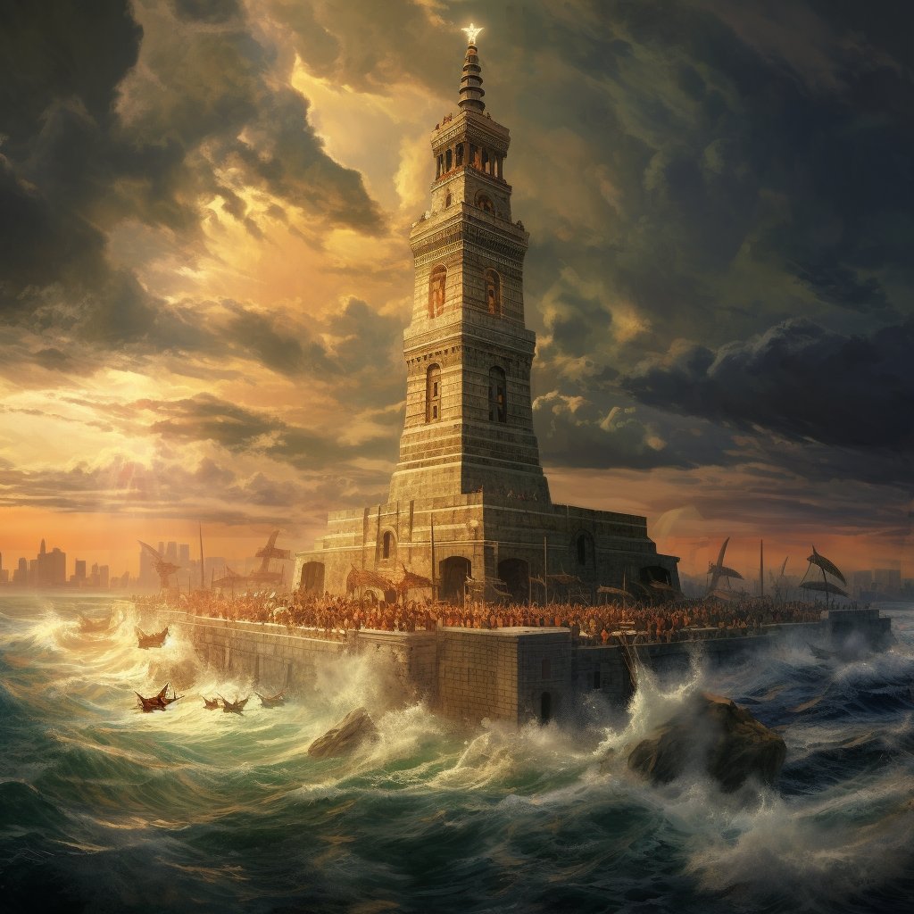 History____Geek's tweet image. 🏛️ Did you know? Alexandria, founded by Alexander the Great in 331 BC, housed the Lighthouse of Alexandria, one of the Seven Wonders of the Ancient World! 🌊🚢 This towering structure guided ships and showcased the city&apos;s wealth and technology. 🗺️🌟

#AncientWonders #Alexandria