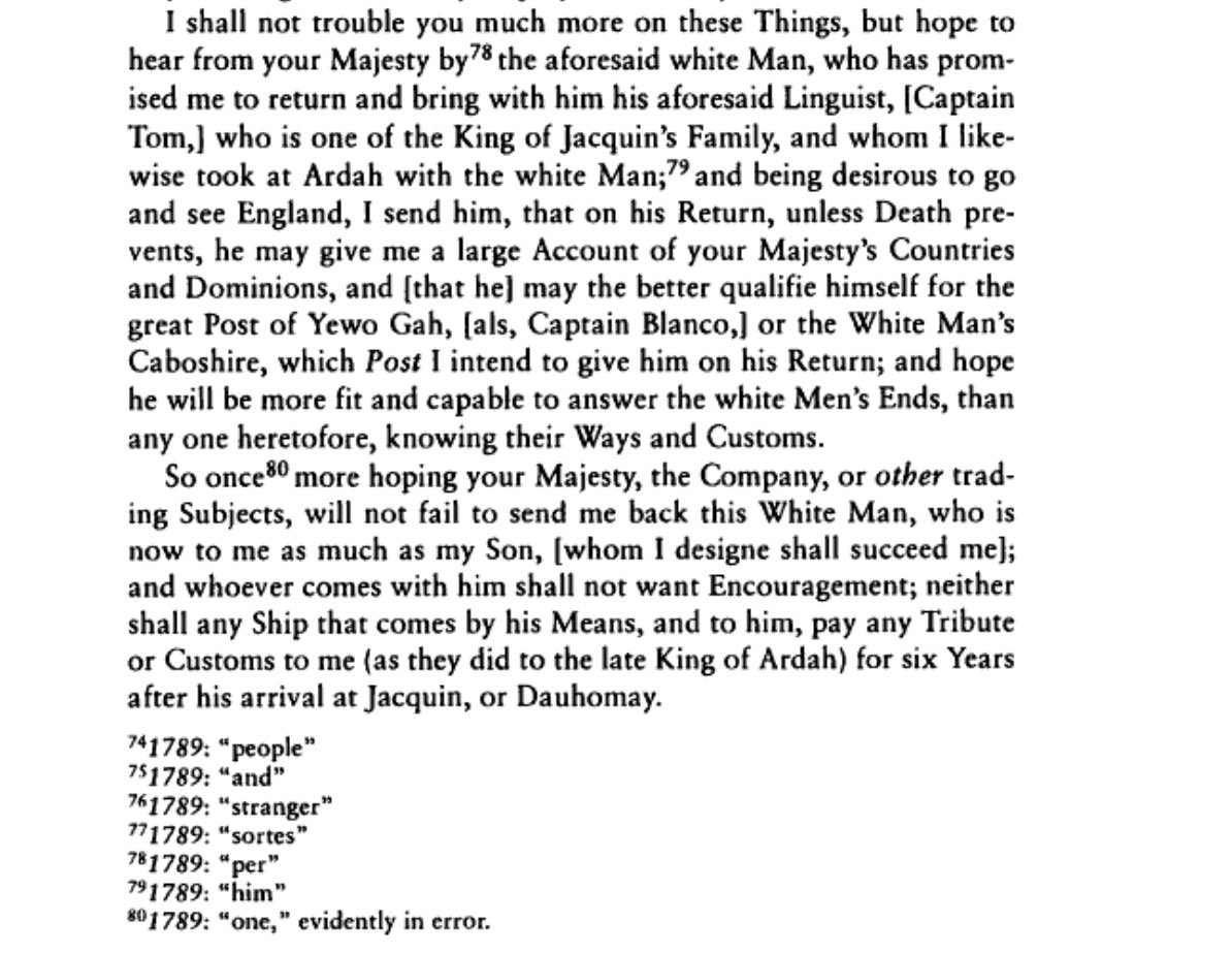 XEXIAME's tweet image. After the conquest/subsuming of the Kingdom of Ardrah in 1727, The King of Dahomey, in his letter to King George of Great Britain, stated that Great Britain shall cease it’s customary TRIBUTE for 6 years ( Because previously they had been #tributary to the Kingdom of Ardrah )