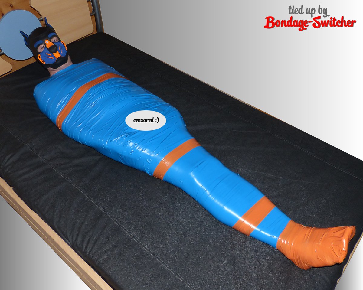 BondageSwitcher's tweet photo. My first Puppy Mummy 🐶
#bondage #bdsm #mummification #puppy https://t.co/cO81JbO9kb