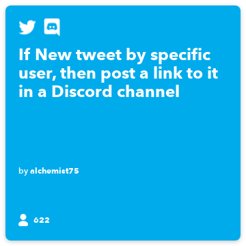 RealMothers1's tweet photo. Recommended Recipe by alchemist75: If New tweet by specific user, then post a link to it in a Discord channel https://t.co/t63Zqn2mYD https://t.co/uvh9Zof1BU