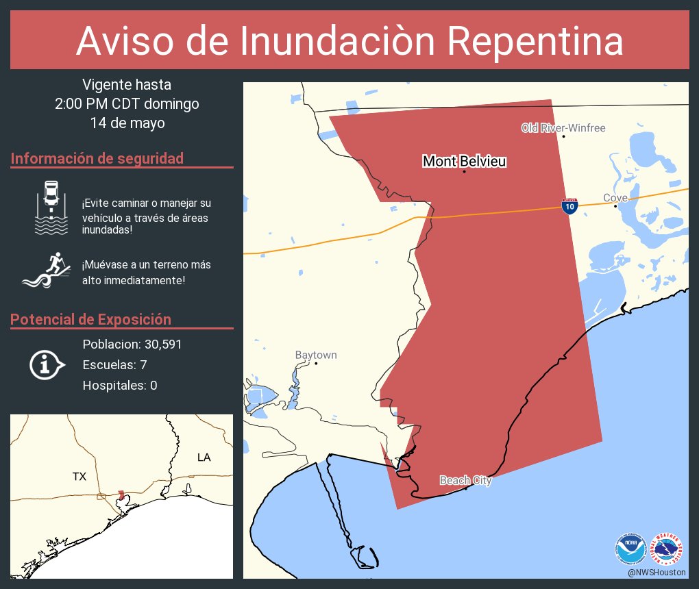 NWS Houston on Twitter "Aviso de Inundación Repentina incluye Mont
