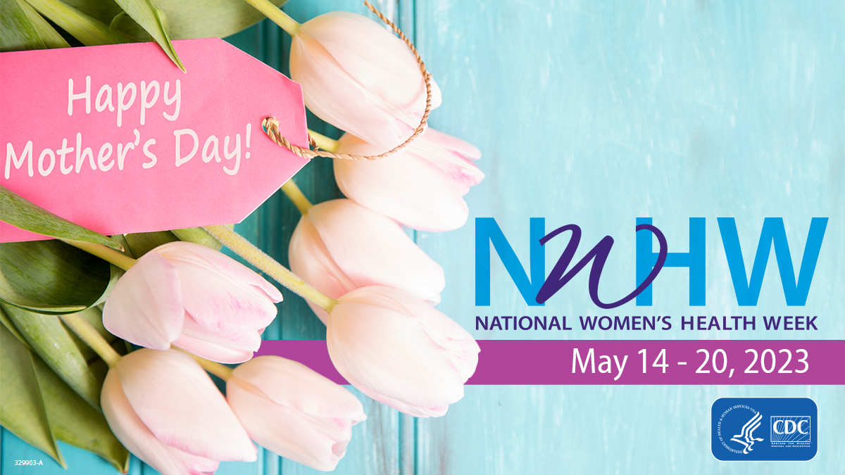 Happy #MothersDay! Today is the start of National Women's Health Week. 

Encourage the women in your life to make their health a priority and live a healthy life: Get checkups & screenings, eat healthy, be active & take care of your mental health. bit.ly/2qndWFY
#NWHW