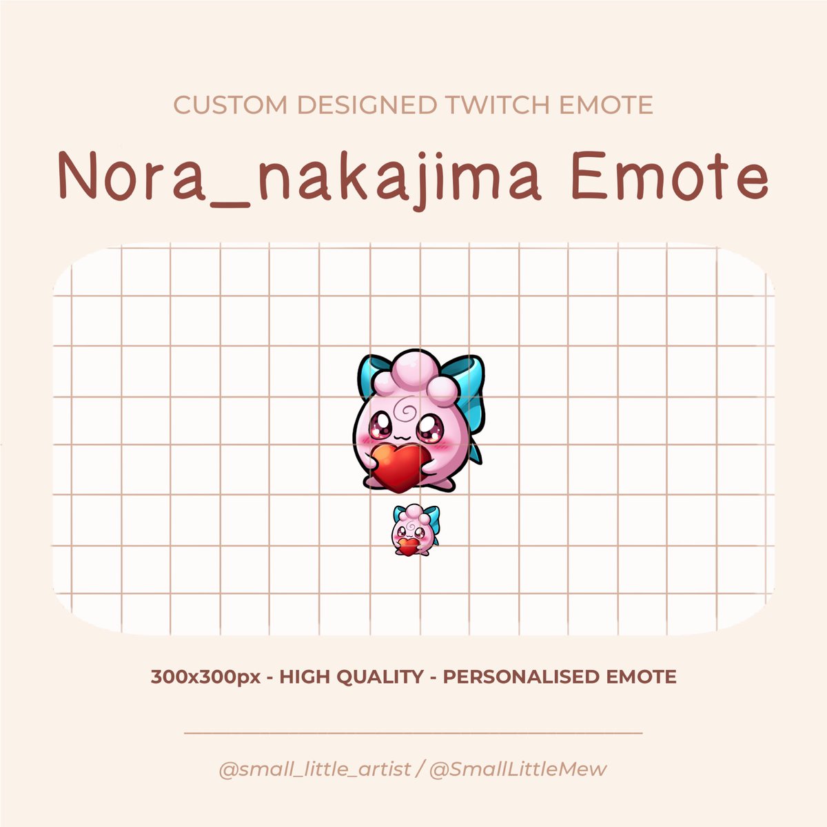 Emote commission I did for @nora_nakajima this weekend! 🥰 I loved her idea of giving Igglybuff a light blue bow! Too cute! 🥺💕

#emotecommission #emote #commission #twitchemote #emoteartist #customemote #chibiemote #chibi #anime