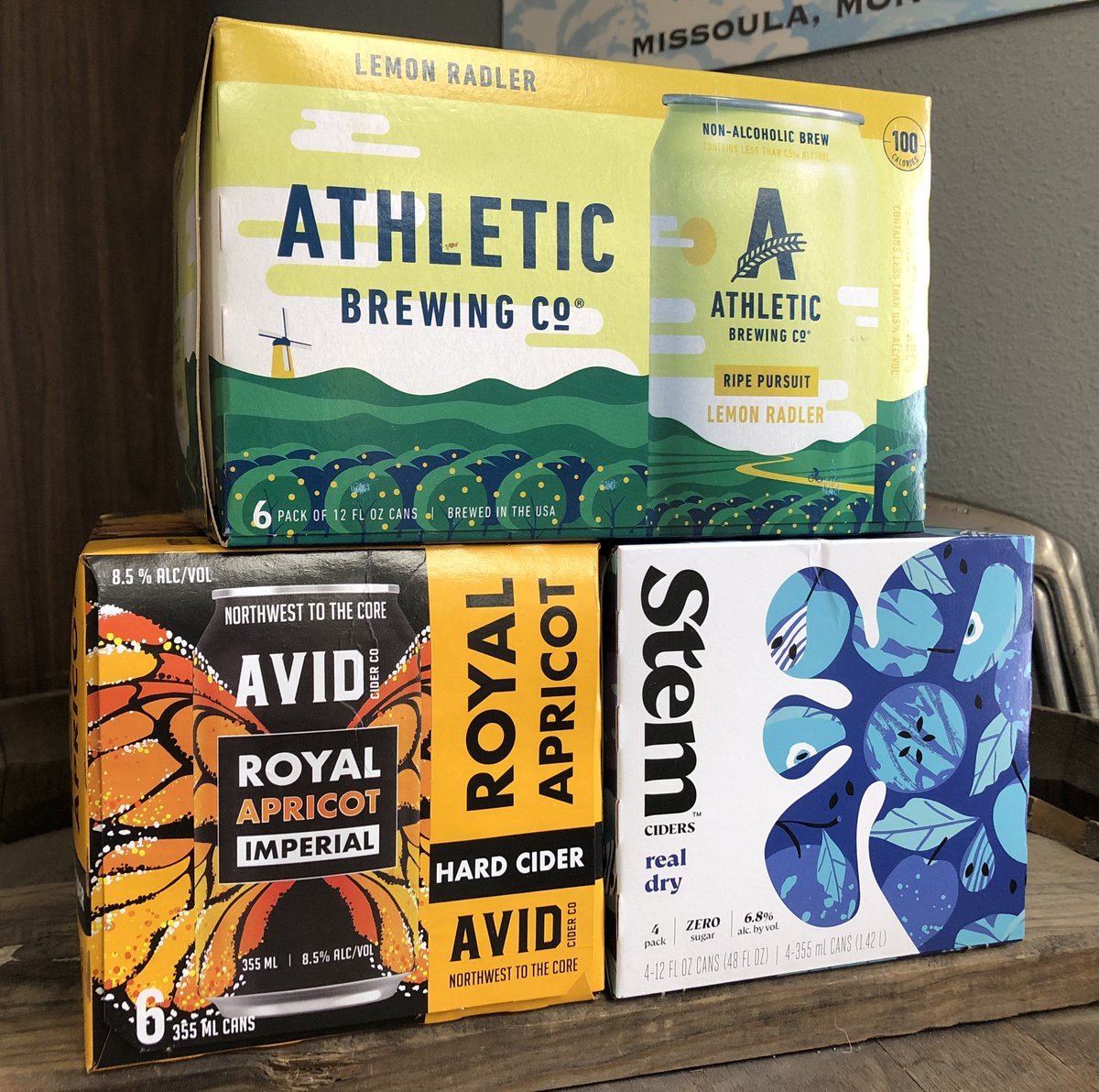 Have a little #sundayfunday w/ some new offerings in the coolers from @athleticbrewing #radler #nonalcoholic @avidcidercompany #imperialcider #apricot @stemciders #realdry #hardcider #missoula #beerstore #ciderstore #bottleshop #montana #weekendvibes #sundayinspiration