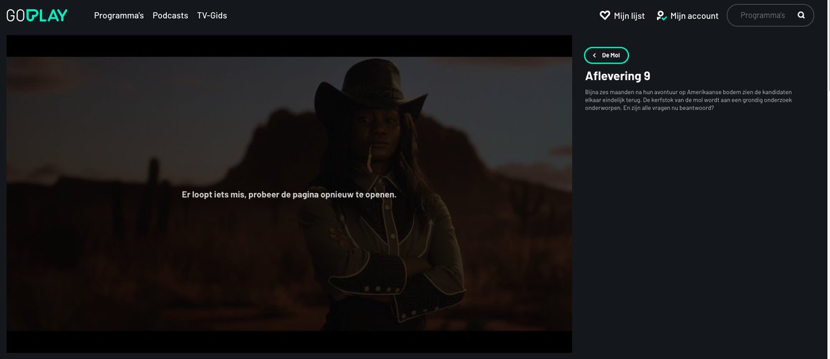 Meer mensen (vanuit 🇳🇱) die ineens de laatste aflevering van #DeMol niet meer kunnen zien op #GoPlay ?