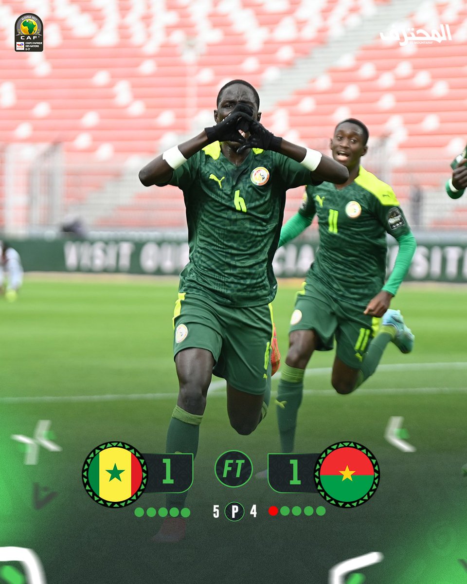 EMouhtarif's tweet photo. 🇸🇳 FULL TIME 🇧🇫
منتخب #السنغال يتفوق على بوركينا فاسو بركلات الترجيح و يبلغ نهائي كأس امم افريقيا للناشئين .

#TotalEnergiesAFCONU17
#AFCONU17 #senegal
#burkinafaso #SENBFA  #senegalteam
#burkinafasoteam https://t.co/2QZEBJZ8ay