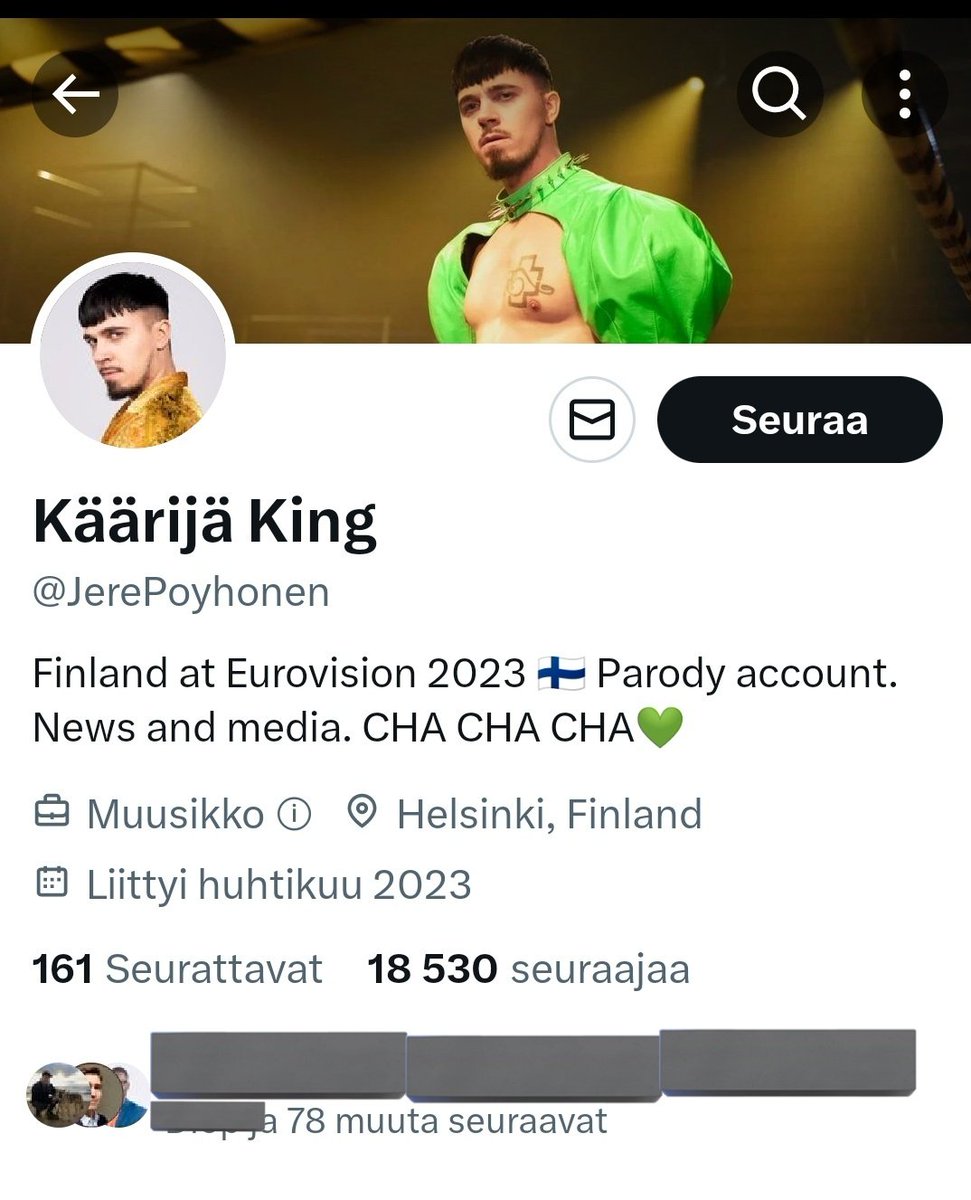 Tästä ns. feikkikäärijästä:

Fanitilit ovat twitterissä aika yleisiä. Tämä tili on kuitenkin hieman toisenlainen, eikä sen toiminta tyypilliselle fanitilille ominaista. 1️⃣

#euroviisut #käärijä