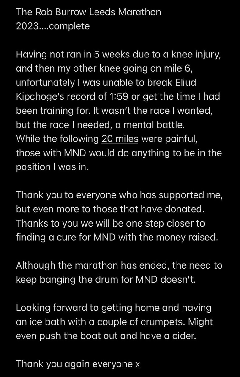 jcarstensen_84's tweet photo. https://t.co/W0KSbuRYR6

@mndassoc
@runforall 
#mnd #mnda #motorneuronedisease #motorneuronediseaseassociation #runforrob #leedsmarathon #kevinsinfield #als #lougehrigsdisease #raredisease #robburrow #marathon #marathontraining #runforamum #leedsmarathon2023 #runforamatewithamate https://t.co/HDv2vofdNA