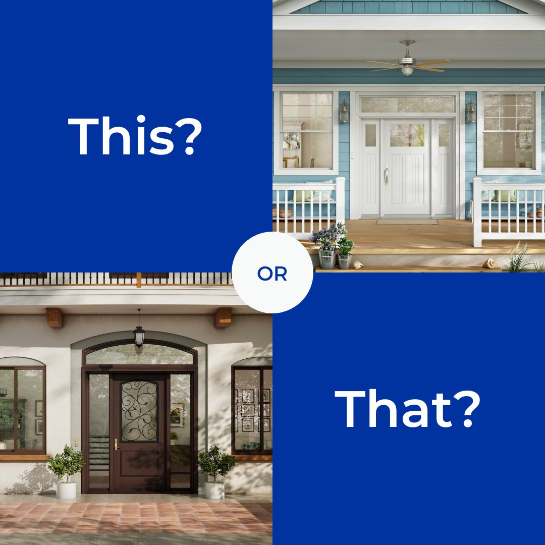 wwlubbock's tweet photo. RT WindowWorld: Making decisions can be hard, but when it comes to choosing the perfect entry door for your home, why not narrow it down to two options? Which one would you pick?
#frontdoor #exteriorremodeling https://t.co/4yhNN4DTbj