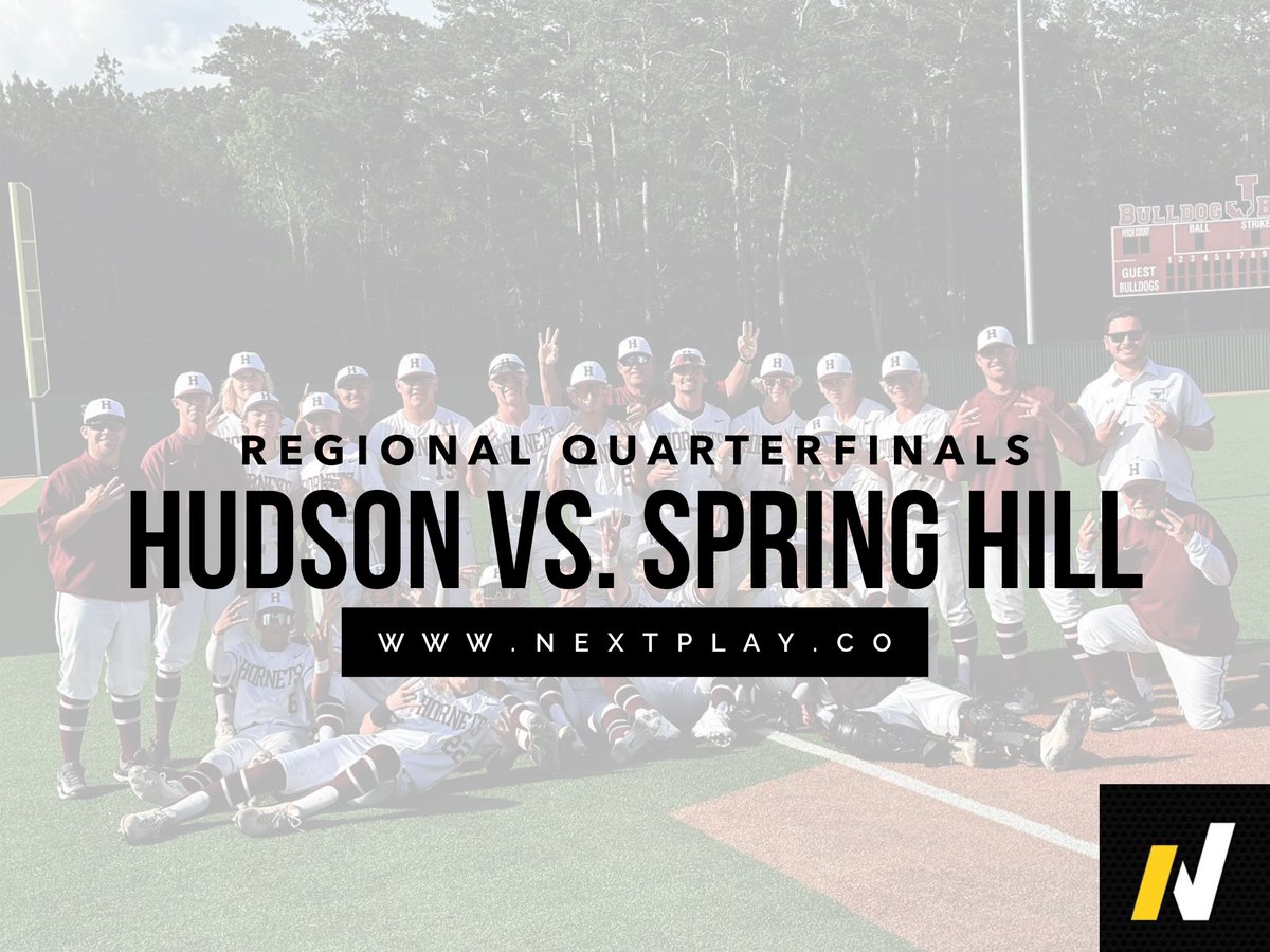 NextPlaySports's tweet photo. The Hornets Regional Quarterfinal Match Up Information is here!

📻 https://t.co/tKD1ZIITJq

🆚 Spring Hill

1️⃣ May 18 @ Spring Hill HS 7:00 pm

2️⃣ May 19 @ Hudson 7:00 pm

3️⃣ May 20 @ Panola’s Jim Reeves Field 1:00 pm (if needed) https://t.co/4vgEe9gcAe